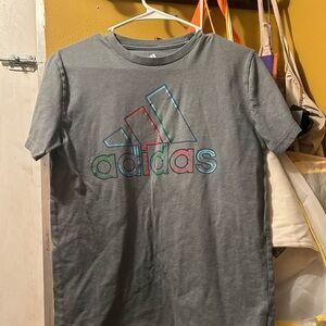Adidas Gray Tee with Vibrant Logo